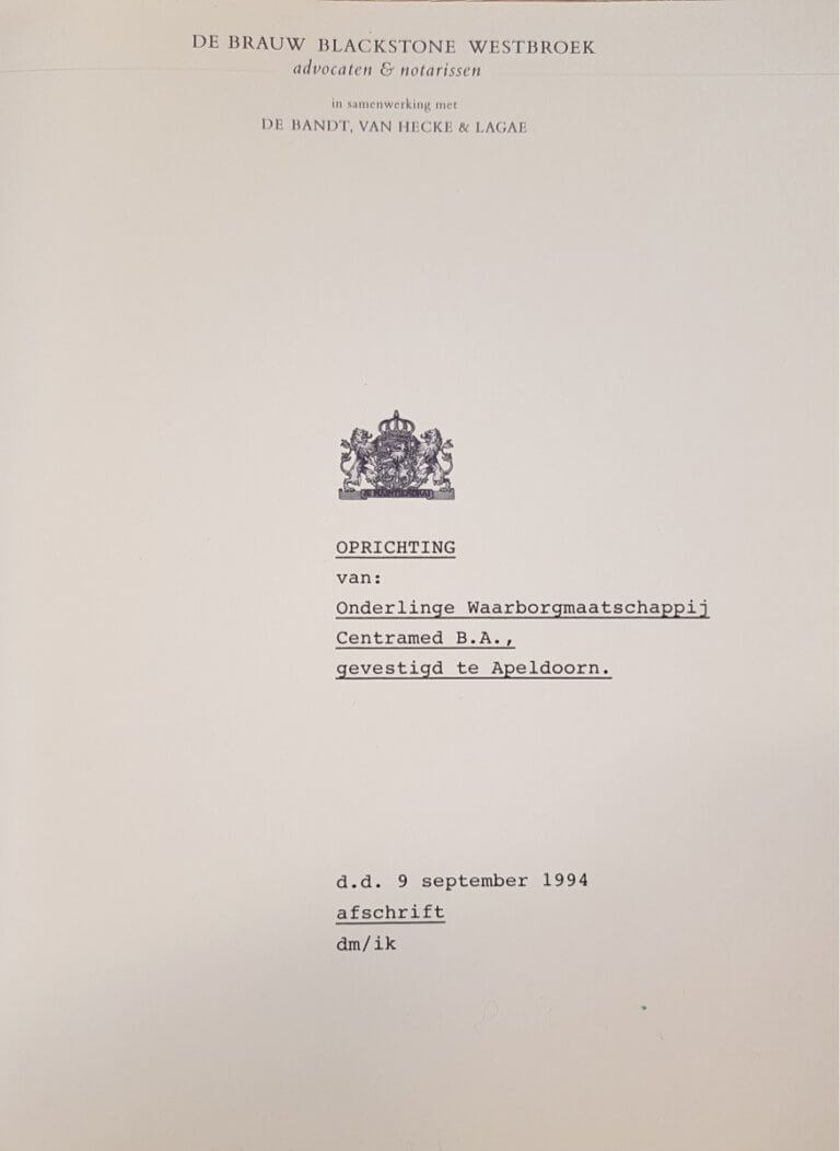 1994 Oprichtingsakte Centramed